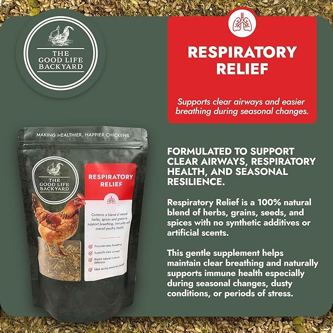 Good Life Backyard Respiratory Relief for Chickens – Aromatic Spice Blend for Respiratory Comfort (2 lb Pouch) | Hatching Time
