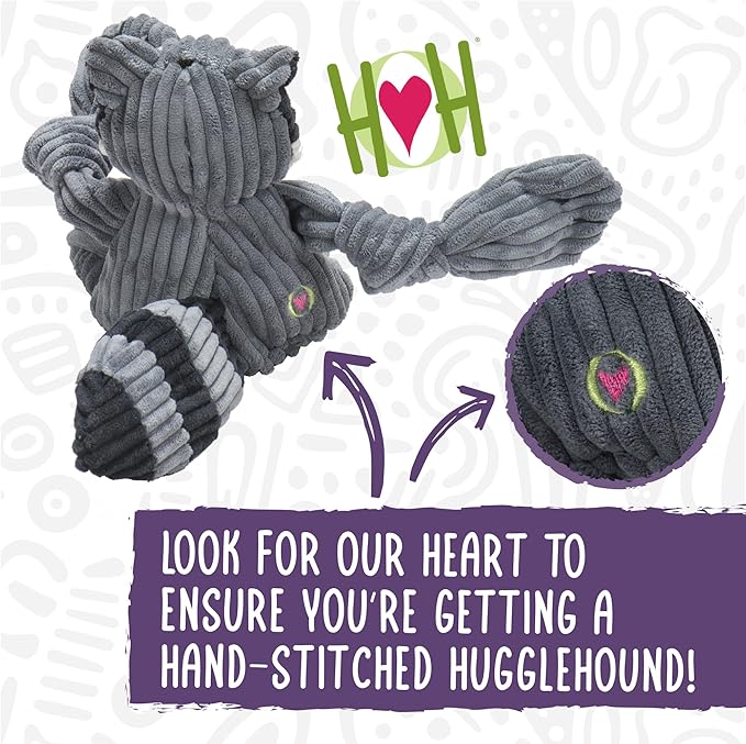 HuggleHounds Knotties Plush Squeaky Dog Toy - Interactive, Reinforced & Durable Stuffed Pet Toy for Small & Medium Dogs, All Breeds and Ages - Small Diva Pink Poodle