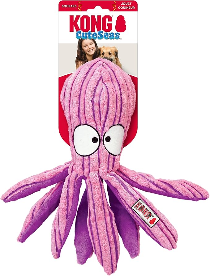 KONG Cuteseas Rufflez Soft Ridged Plush Dog Toy (Whale/Octopus)