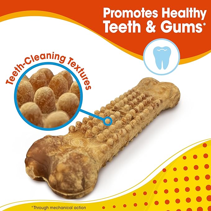 Nylabone Nubz Natural Dog Chew Treats,Chicken Flavor Pet Dental Chews for Small Dogs,Longer-Lasting Dog Bones Made in USA - Up to 30 lbs.,16 Count (Pack of 4)