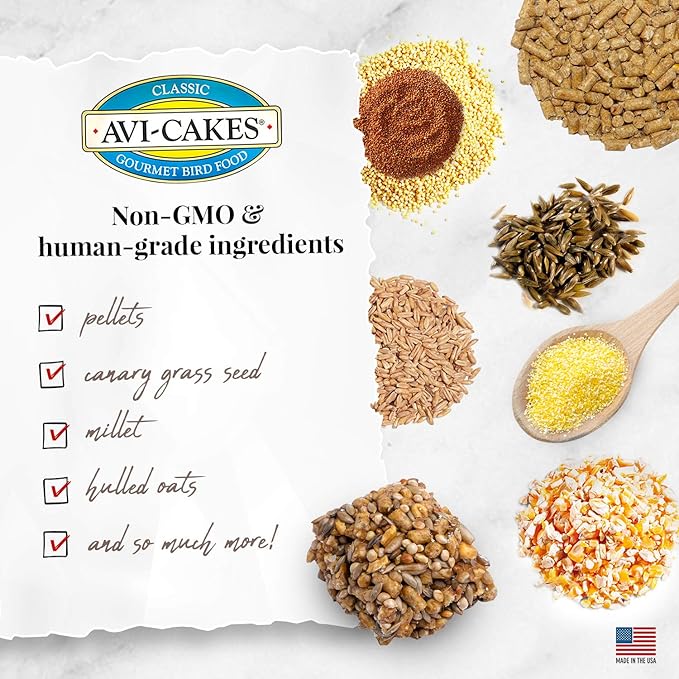 LAFEBER'S Classic Avi-Cakes Pet Bird Food, Made with Non-GMO and Human-Grade Ingredients, for Parrots, 20 lb…