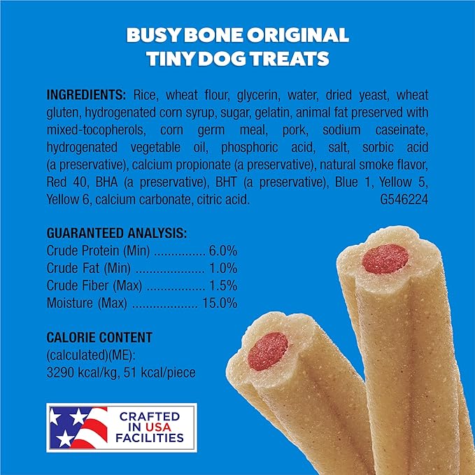 Purina Busy Bone Adult Toy Breed Dog Chew Bone Treats, Tiny - 30 ct. Pouch