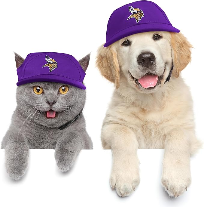 Littlearth NFL Minnesota Vikings Pet Baseball Hat, Team Color, Large