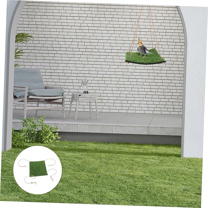 Climbing Platform for Lizards and Birds Artificial Grass Bed for Small Pets Indoor Outdoor Use Convenient and Versatile Accessory for Healthy Activity
