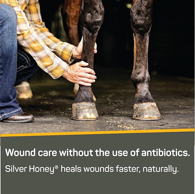 Absorbine Silver Honey Rapid Wound Repair Spray Gel 8oz Bottle, Manuka Honey & MicroSilver BG, Horse & Large Animal Wound Care (Pack of 2)