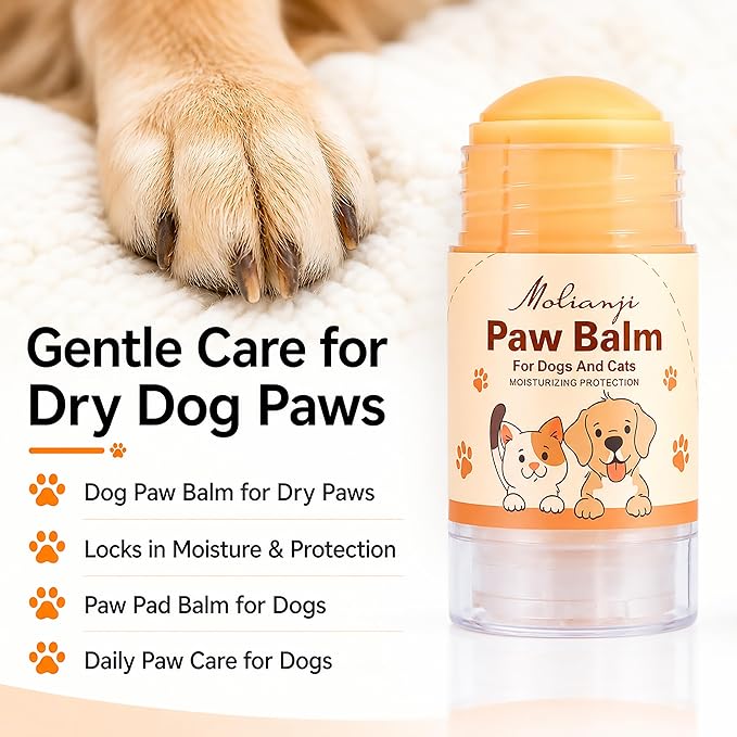 Lick-Safe Dog Paw&Nose Balm with Coconut Oil|Natural Ingredients Paw Cream&Wax for Dry,Large-Capacity Package of 1.41oz|Cracked Pads & Snouts| Cat Moisturizer&Soother (Mixed Colors)