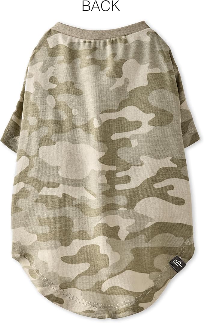 Pet Passion Toby II - The Perfect Tee, 3 Pack Short Sleeve Pet T-Shirt 100% Organic Cotton Tees Clothes for Small, Medium, Large Dogs, Sage Camo, XX-Small (4-7 lbs)