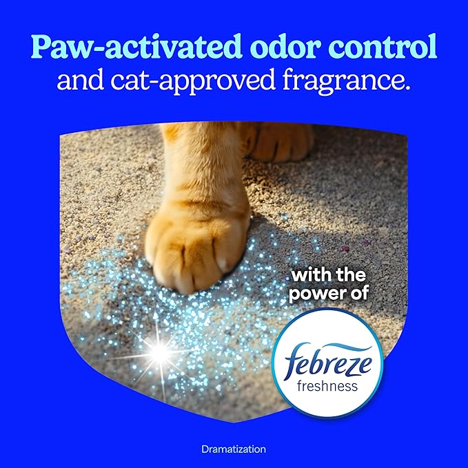 Fresh Step Heavy Duty Odor Block Multi Cat Clumping Litter with Febreze, 22 lb (Package May Vary)