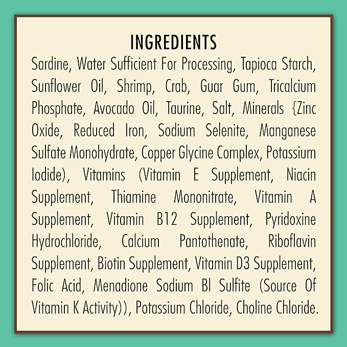 AvoDerm Natural Grain Free Sardine, Shrimp & Crab Entrée in Gravy Wet Cat Food 3 oz