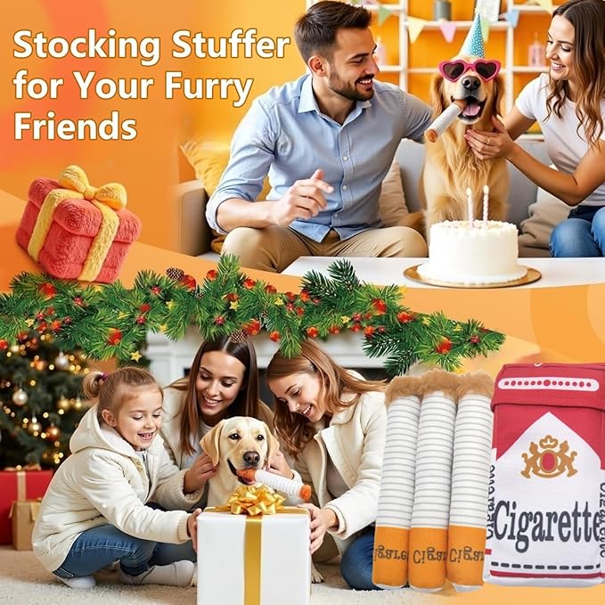 3 Packs Funny Interactive Dog Toys, Puff Stick Toys with a Box for Small to Medium Breed, Stress Relieving Fun for Indoor Cats,Dog Accessories Boy Gift