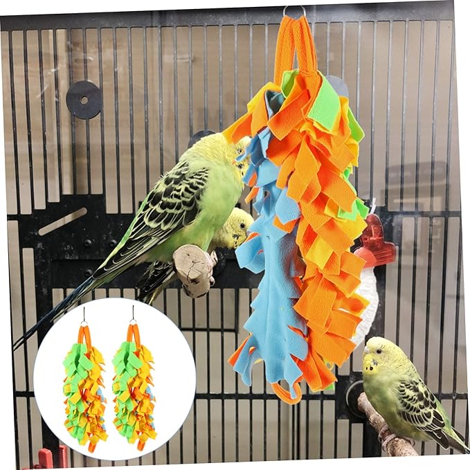 Totority 2Pcs Hanging Bird Cage Chewing Swing for Small Pets Parrots Hamsters Safe Climbing Activity with Easy Install Ring for Fun and Physical Exercise