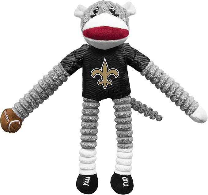 Littlearth NFL Unisex NFL Sock Monkey and Flying Disc Pet Toy Combo Set