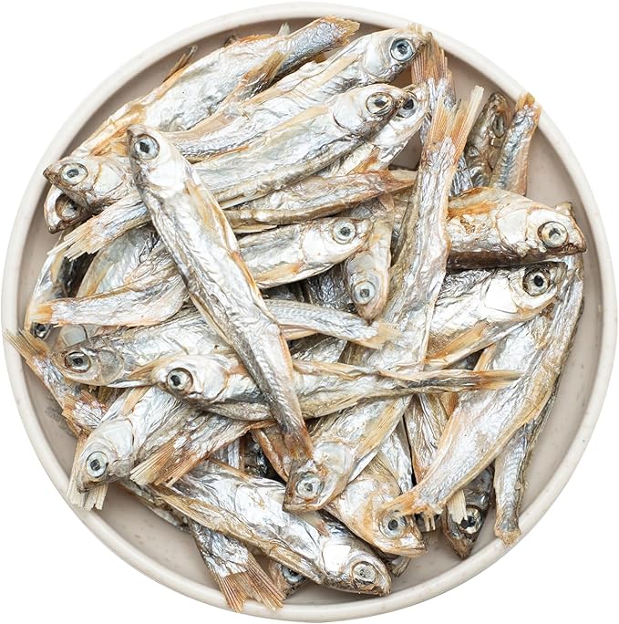 4.5 oz Natural Air-Dried Minnows for Dog and Cat Treats, 100% Natural, High-Protein Cat & Dog Treats, Single-Ingredient Fish Snacks for Training