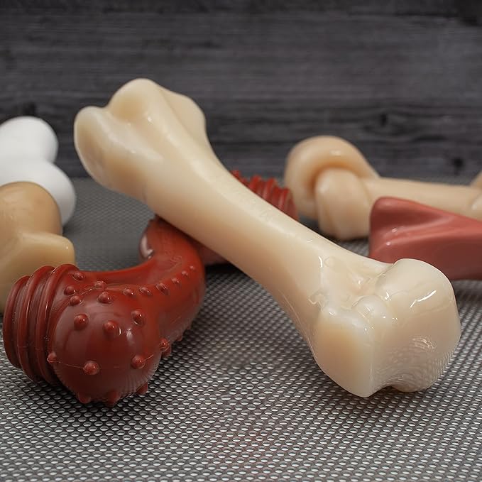 Nylabone Big Chew Knuckle Bone Power Chew Toy for Large Dogs, Durable Dog Toys for Aggressive Chewers, Destroy Proof Chew Toys To Keep Them Busy, Chicken Flavor, XX-Large, 50++ lbs, 1 Count