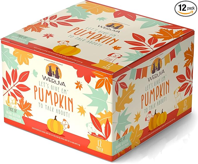 Weruva Classic Dog Food, Let's Give Em' Pumpkin to Talk About Variety Pack, 5.5oz Can (Pack of 12)