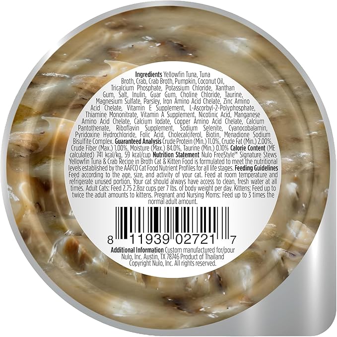 Nulo Freestyle Cat & Kitten Wet Cat Food Signature Stew, Premium All Natural Grain-Free Cat Food Topper with No Added Minerals or Preservatives and High Animal-Based Protein (24 Count)