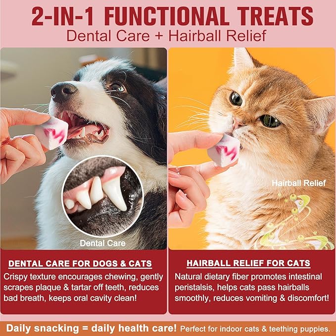 Freeze Dried Yogurt Dog Cats Treats Crunchy Snacks with Strawberry100g (3.52oz), High Protein Yogurts Snacks Pets Food for Cats Dogs Training (Blueberry Yogurt 3pcs)