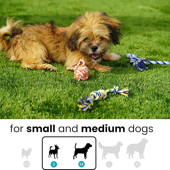 Otterly Pets Small Puppy Dog Rope Toys for Play Chew Teething and Boredom - for Small and Toy Dogs (6-Pack)