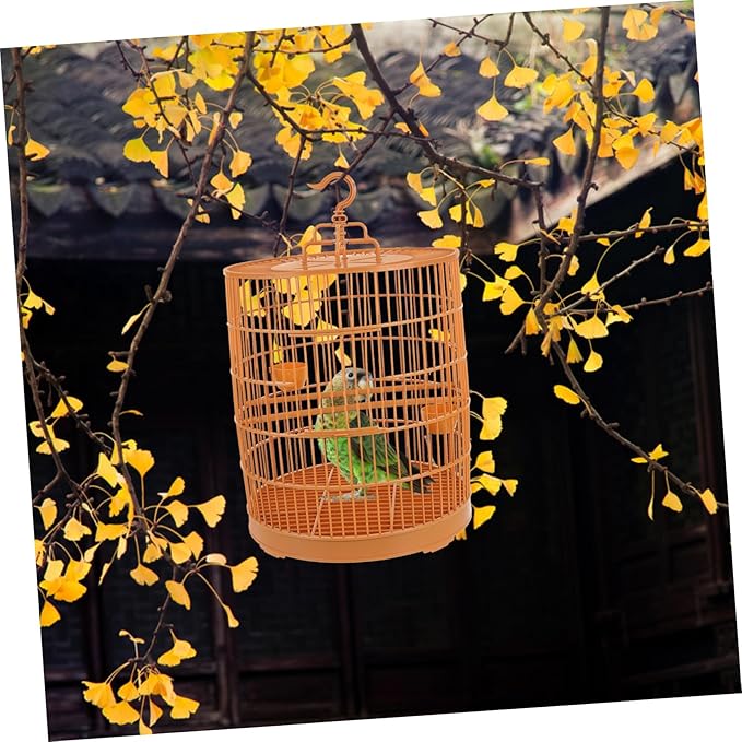 Plastic Hanging Bird Cage Featuring Lockable Entry for Small Birds and Parrots Multi-Functional Small Animal Cage Lightweight and Practical Pet Habitat for Hamsters and Parakeets