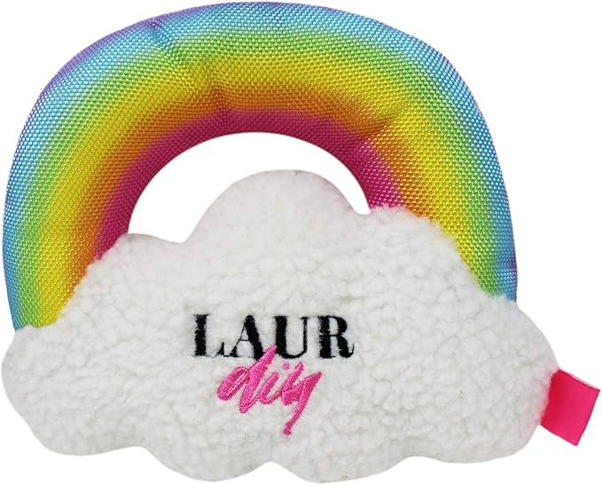 Pets First Rainbow Cloud Rope & Plush Pet Toy with 6 Ropes & Squeaker by LAURDIY Super Cute Dog Colorful Toy