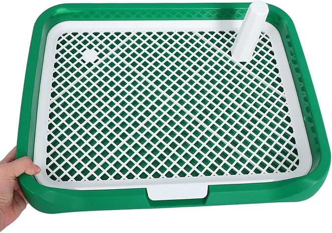 Abaodam Dog Indoor Potty Tray for Small and Medium Dogs with Green Base Puppy Training Litter Box for Housebreaking and Urine Containment