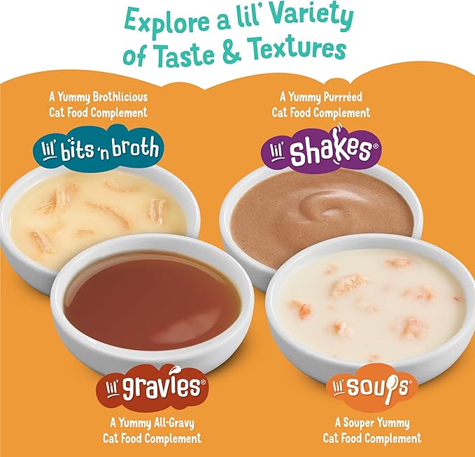 Friskies Purina Grain Free Senior Lickable Cat Food Toppers Lil’ Soups with Skipjack Tuna in a Velvety Tuna Broth - 1.2 oz. Cup,(Pack of 16)