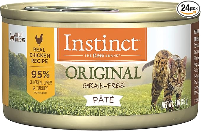 Instinct Original Pate Wet Cat Food, Grain Free Recipe - Real Chicken, 3 Ounce (Pack of 24)