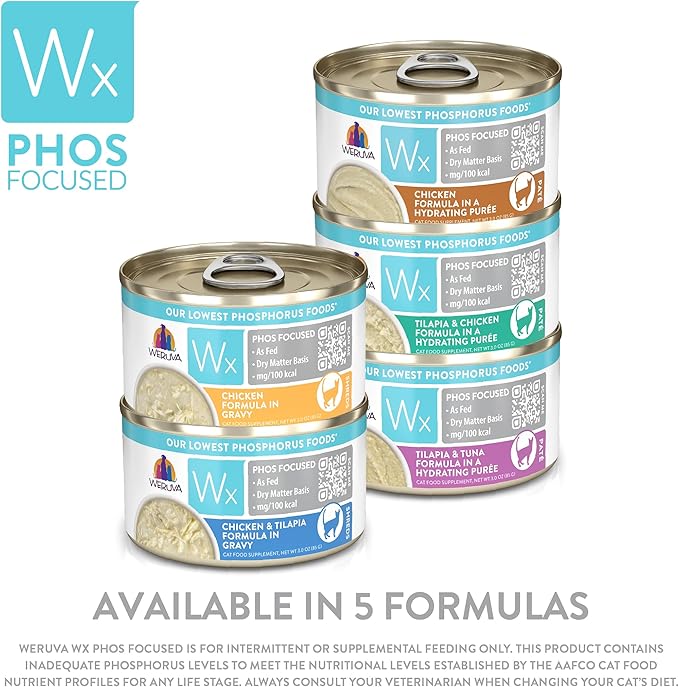 Weruva Wx Phos Focused, Chicken Formula in Gravy 3oz Can, Pack of 12