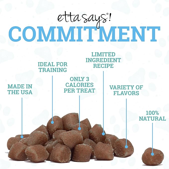 etta says! Sit Training Treats - All Natural Chicken Soft Treats for Dogs - Made in The USA - Soft & Chewy for Small, Medium & Large Dogs or Puppies - 2 Pack