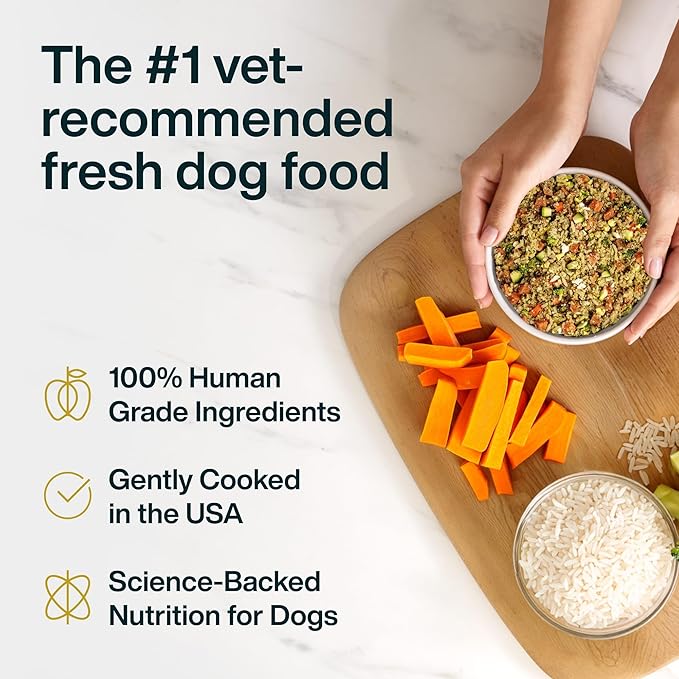 Just Food For Dogs Vet RX Frozen Fresh Prescription Dog Food, Human Grade, Vet Recommended Fresh Pet Meal or Toppers, Limited Ingredient, Prescription Diet, Hepatic Support 18 oz - 7 Pack