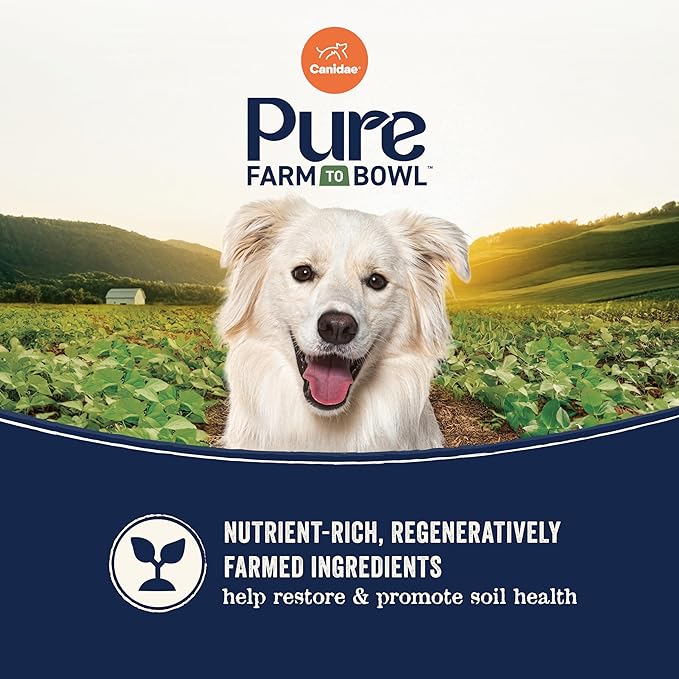 Canidae Pure Farm to Bowl Free-Range Bison & Barley Dog Food, Adult, 22lb