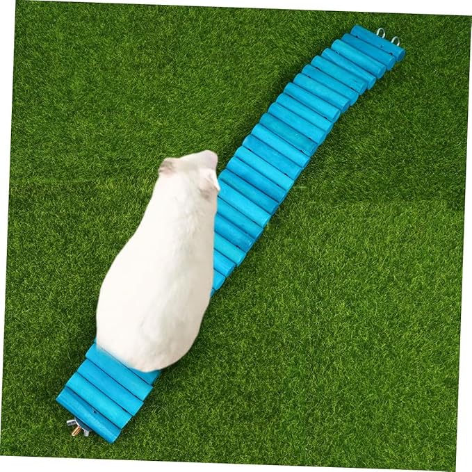 Mobestech Pet Wooden Climbing Ladder for Hamsters and Parrots, Round Wood Rainbow Step Ladder 6x40cm, Bird Cage Accessory for Small Pets’ Exercise and Climbing