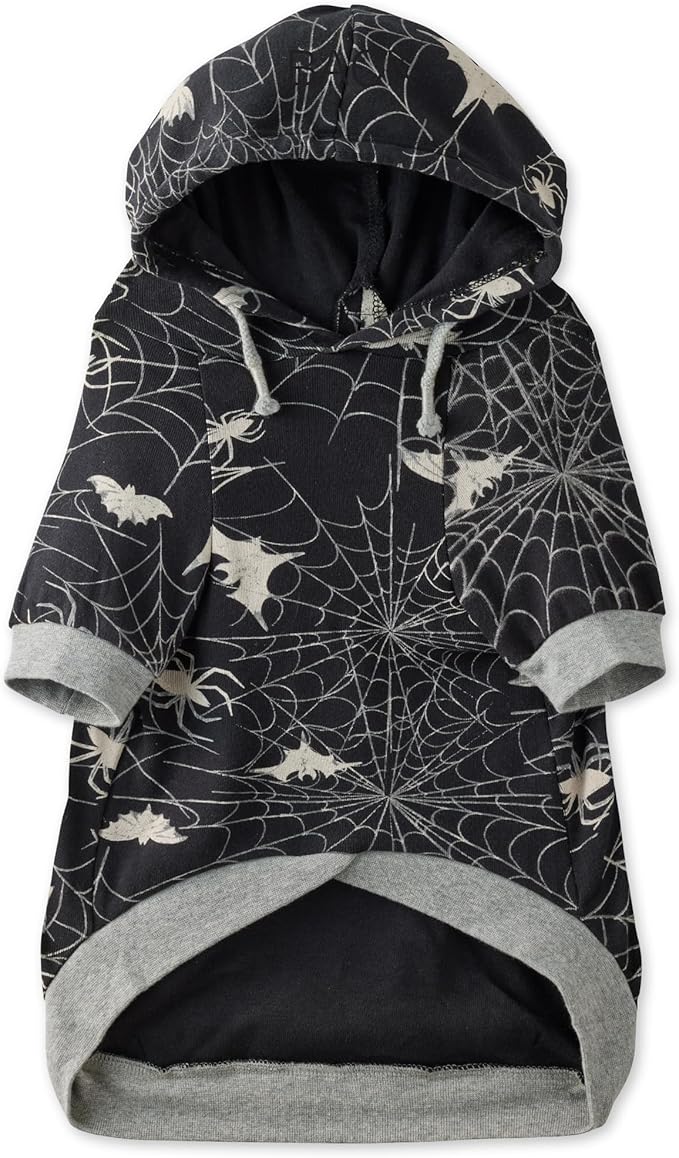 Pet Passion Rocky – The Original Lightweight Hooded Tee 100% Organic Cotton Dog Hoodie Pet Coat Sweater for All Sized Dogs, Batty Black, XX-Small (4-7 lbs)