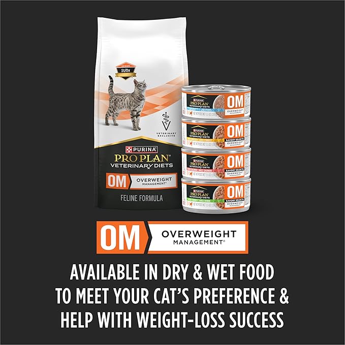 Pro Plan Veterinary Diets Purina OM Overweight Management Feline Formula Dry Cat Food - 16 lb. Bag