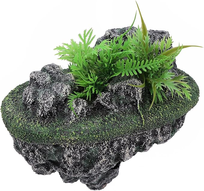 AQUA KT Turtle Floating Rock Tortoise Dock Basking Island Platform for Aquarium Pond Terrarium Habitat Decoration