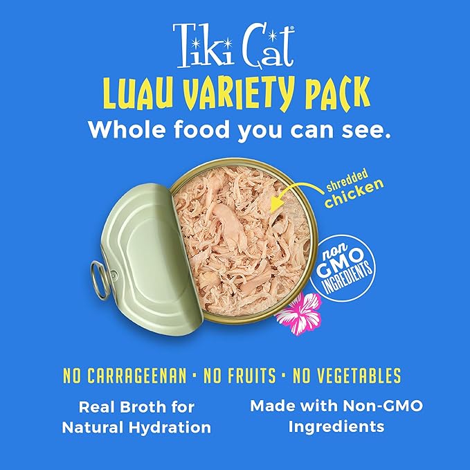 Tiki Cat Luau Wet Cat Food, Variety Pack, 6 oz. Cans (8 Count)