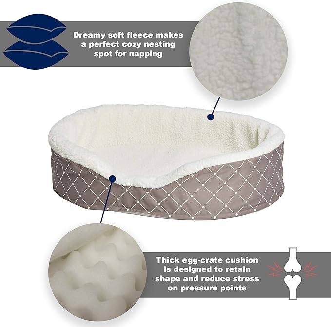 MidWest Homes for Pets CU29MRD Couture Orthopedic Cradle Pet Bed for Dogs & Cats, Medium
