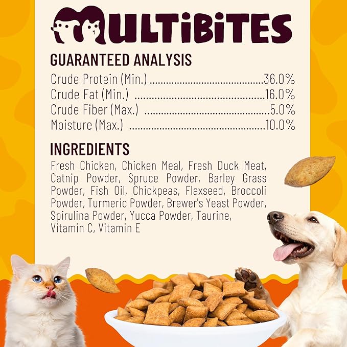 13.05oz Catnip Treats for Cats with Taurine for Cats and Vitamins, Crunchy and Soft Cat Treats for Digestive Health & Mood Support - Chicken Flavor, Healthy Cat Treats for Kittens