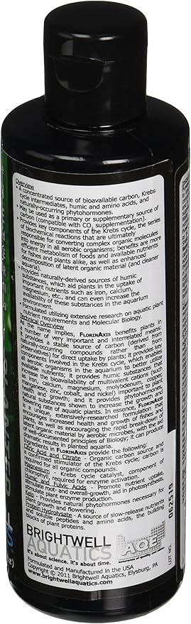 Brightwell Aquatics FlorinAxis - Carbon Source & Krebs Cycle Stimulator for All Planted Aquaria, 250 ml, Green