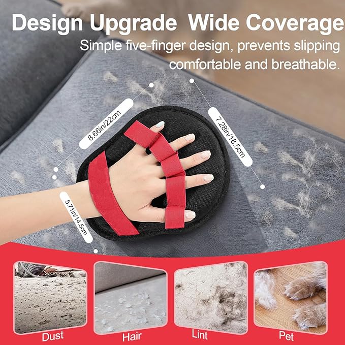 Newly Upgraded Pet Hair Removal Glove for Cats & Dogs,Reusable Electrostatic Pet Hair Gloves,Pet Hair Remover Tool for Clothing, Couch, Carpet, Car Seat (Yellow)