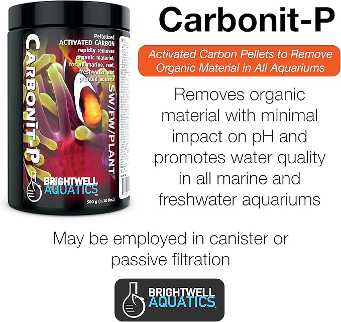 Brightwell Aquatics Carbonit-P - Activated Carbon Filter Media for Marine and Freshwater Aquarium