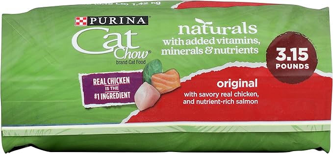 Purina Cat Chow Naturals Dry Cat Food, Original With Real Chicken, 3.15 Lb Bag