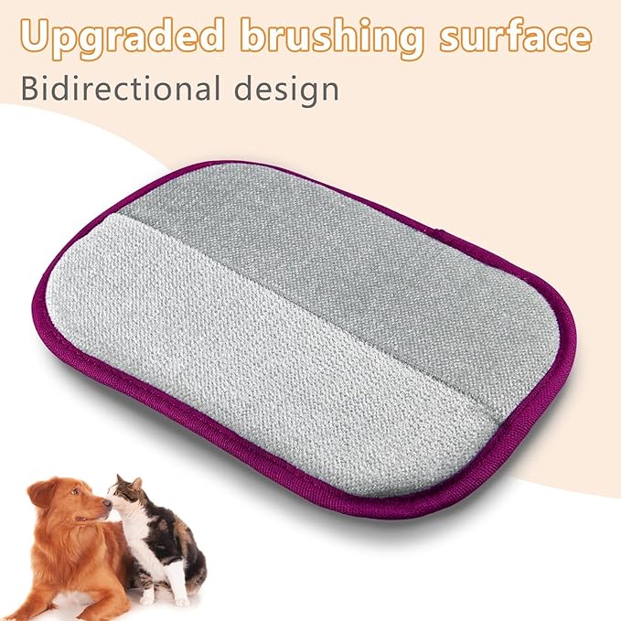 Pet Hair Removal Glove - Electrostatic Cat Dog Hair Remover Glove, Reusable Magic Brush Pet Hair Remover Tool for Couch, Carpet, and Car Seat (Purple,1 Pack)