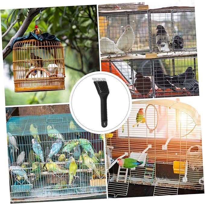 COLLBATH Bird Cage Cleaning Brush with Long Handle Multi Functional Sanitation Tool for Birdcages and Animal Cages Durable Bristle Design for Efficient Cleaning of Bird Droppings
