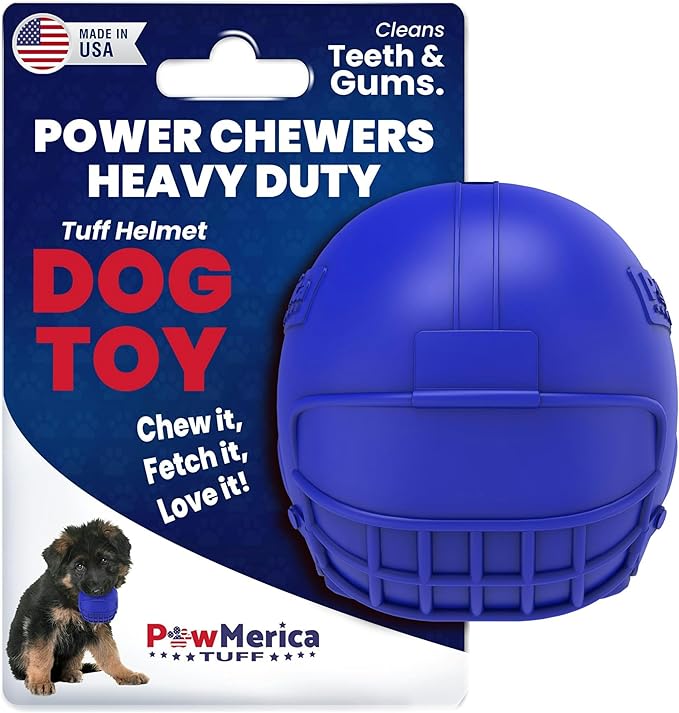 Helmet – Indestructible Dog Toy for Aggressive Chewers – Durable Rubber Football Helmet for Chewing & Play – Supports Dental Health – Pet-Safe & Made in USA (3.5 x 3.5 x 3.25 Inches)