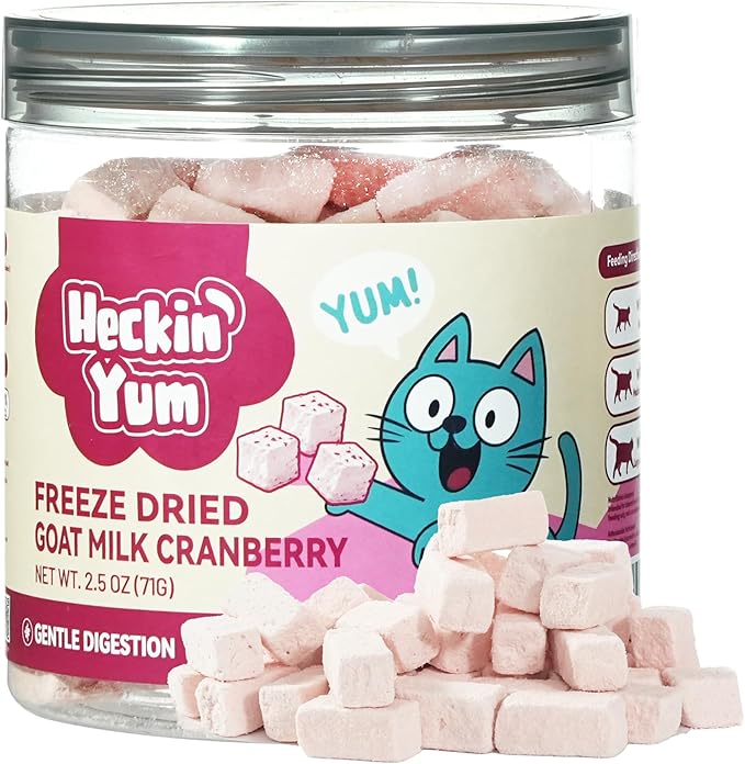 Freeze-Dried Kitten Treats with Goat Milk & Chicken – Cranberry Added for Urinary Tract Support & Digestive Comfort, Healthy Snacks Love By Adults & Seniors (2.5 oz)