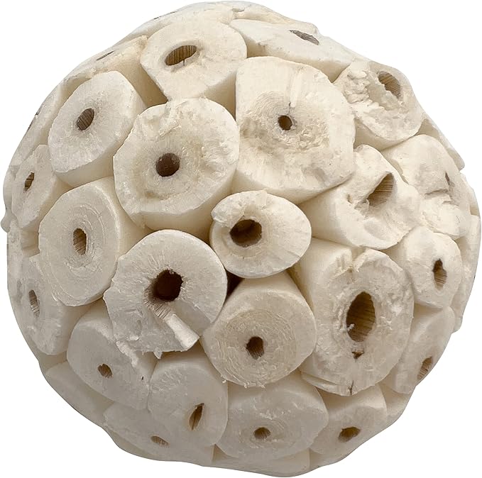 5104 Small Sola Bird Balls Pk4 - Handcrafted Foraging Bird Foot Toys, Natural sola Wood Balls, Crafted from air Dried Pieces, Lightweight, Breaks Apart, Versatile, Great for Small & med Size bids