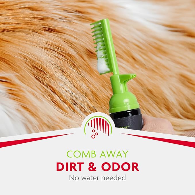 FURminator Tub-Free Deshedding Foam Comb, 3 Ounces, Grooming Comb for Cats Helps Freshen Coat and Reduce Odors with No Rinsing