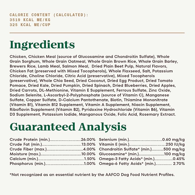 Nutro Ultra Senior Dry Dog Food, Senior Dog Food Dry Recipe with a Trio of Proteins from Chicken, Lamb and Salmon, 30 lb. Bag