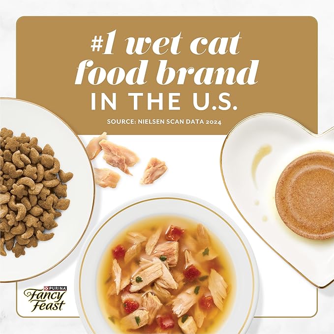 Fancy Feast Purina Savory Centers with Tuna Wet Cat Food Pate with Gourmet Gravy Center - 3 oz. Cans,(Pack of 48)